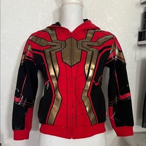 Red and Gold Spiderman marvel Disney zip hoodie